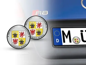 Aufkleber TÜV Landkreis Müritz Nummernschild plakette